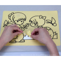 Kinder Cartoon gelb Sand Malerei Kinder Sicherheit und Umweltschutz DIY manuelle Sand Malerei Muster